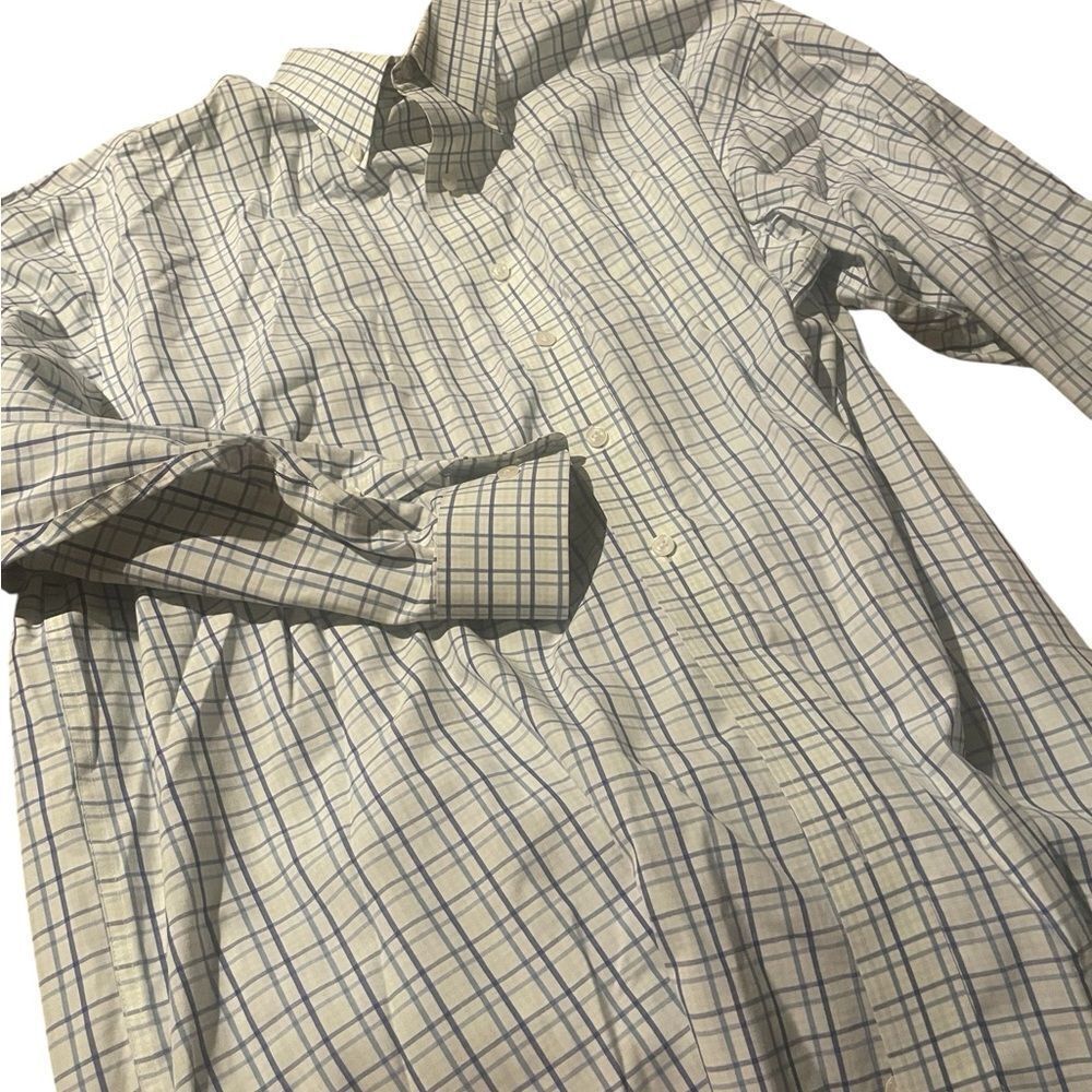 Jon Michael Cane long sleeved Men's Blue Checkered Shirt button down